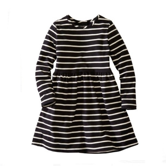 Hanna Andersson 'Elisabet' Dress in BLACK / ECRU STRIPED 8 Girls warm cozy - Picture 2 of 8